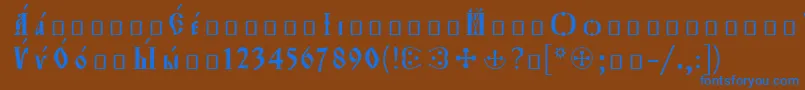 フォントOrthodox.TtEroosР Р°Р·СЂСЏРґРѕС‡РЅС‹Р№ – 茶色の背景に青い文字